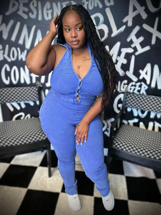 Blue jumpsuit