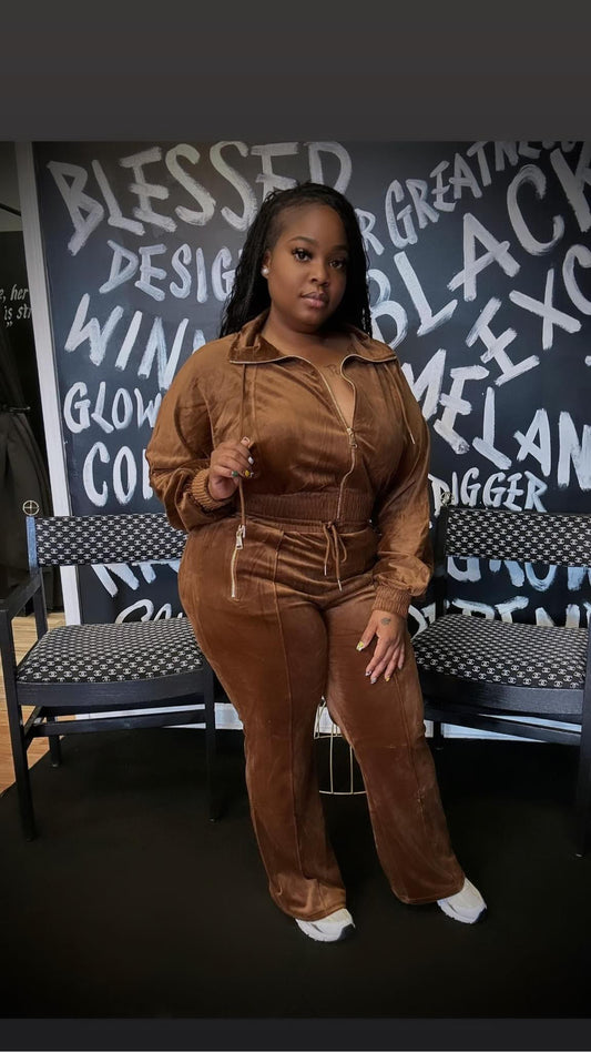 Brown velour set