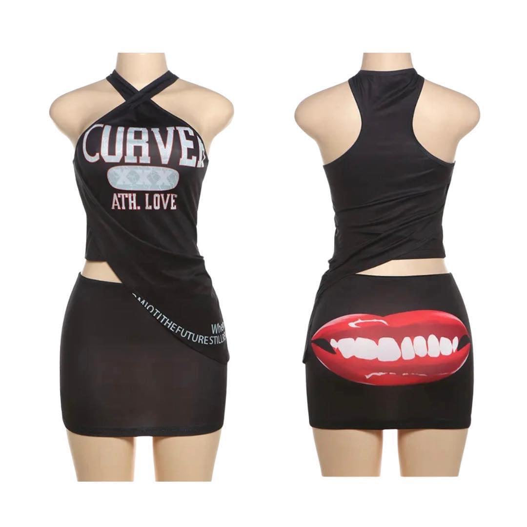 Lip skirt set