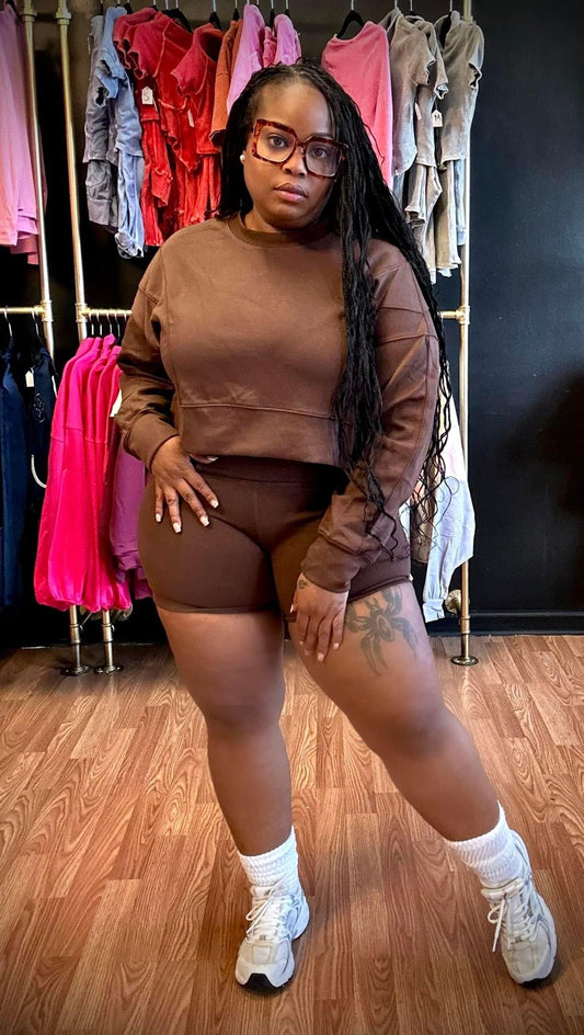 Brown short set