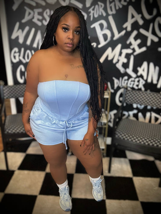 Blue halter set