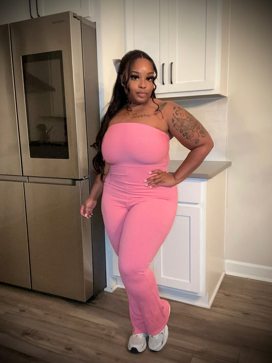 Pink halter jumpsuit