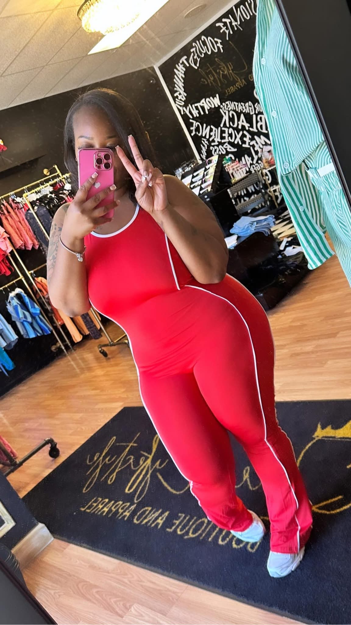 Red jumpsuit