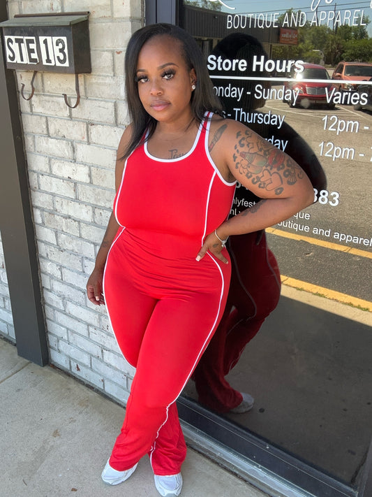 Red jumpsuit